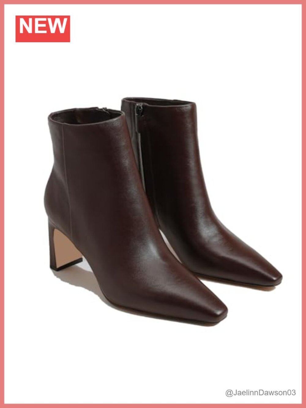 MICIFA Women's Faux Leather Ankle Boots Chunky Heels Square Toe Bootie Side
